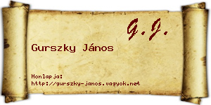 Gurszky János névjegykártya
